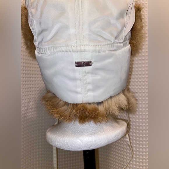 Men’s SIMONS Le 31 white Trapper Aviator Winter hat with genuine Fur size medium - Picture 16 of 16
